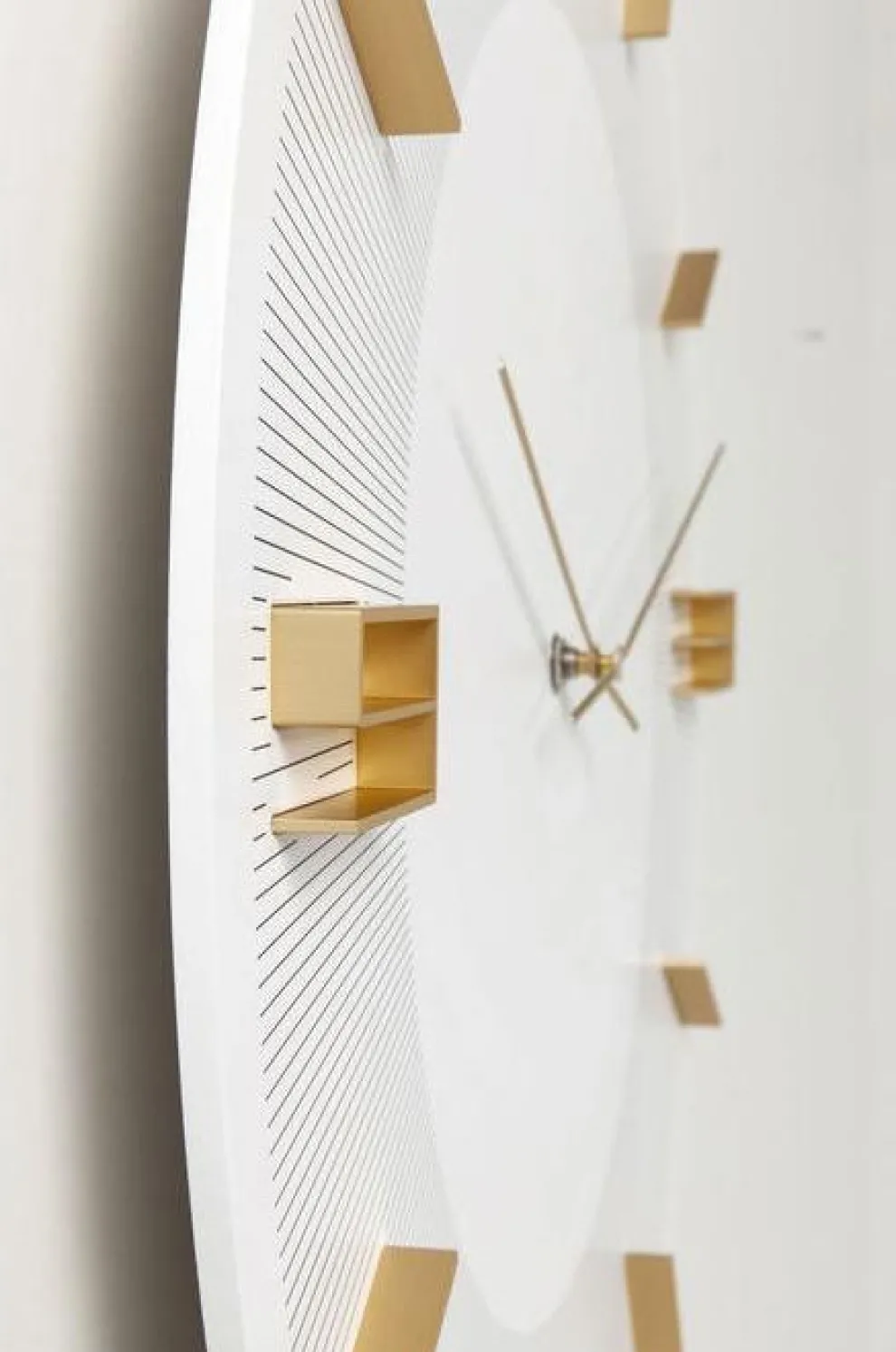 Wandklok Leonardo Wit-Goud