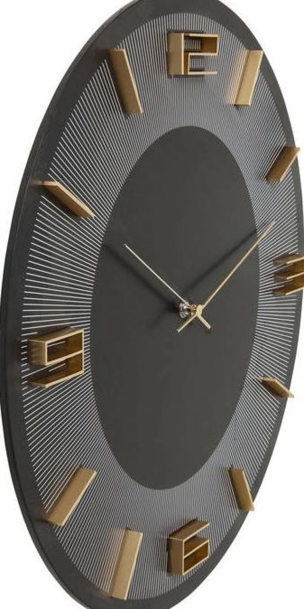 Wandklok Leonardo Zwart-Goud 50cm