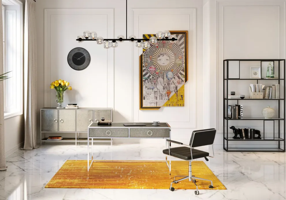 Wandklok Leonardo Zwart-Goud 50cm