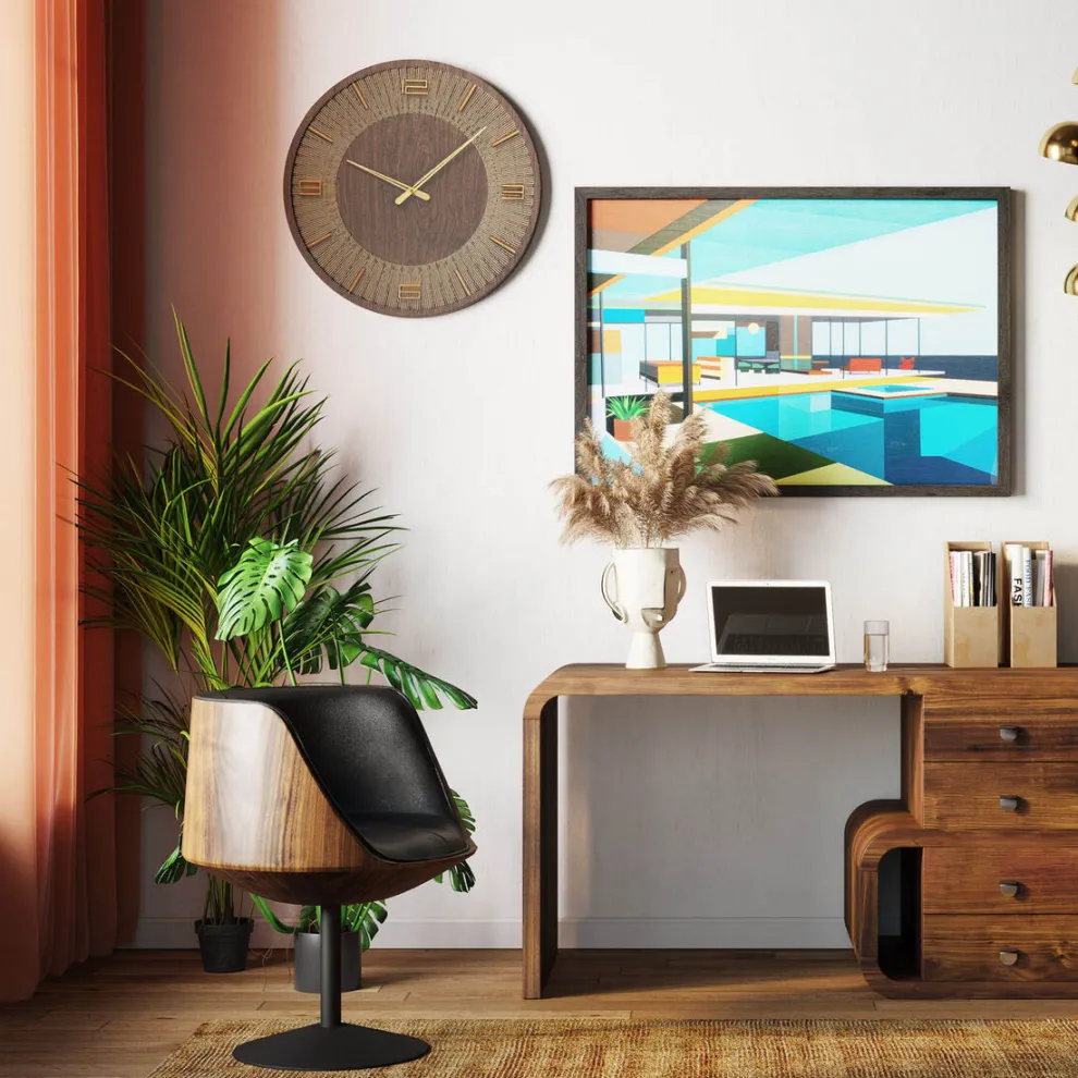 Wandklok Levi Bruin Ø60cm