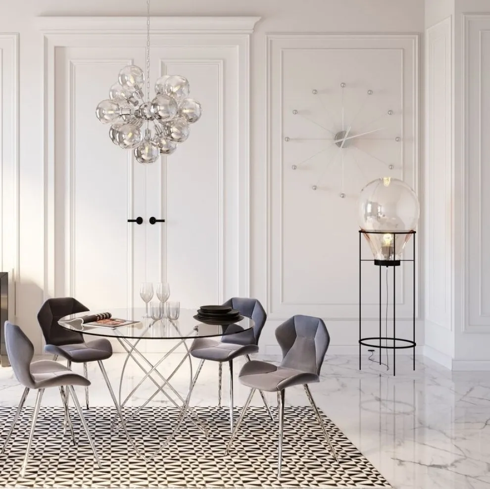 Wandklok Like Umbrella Balls Chroom