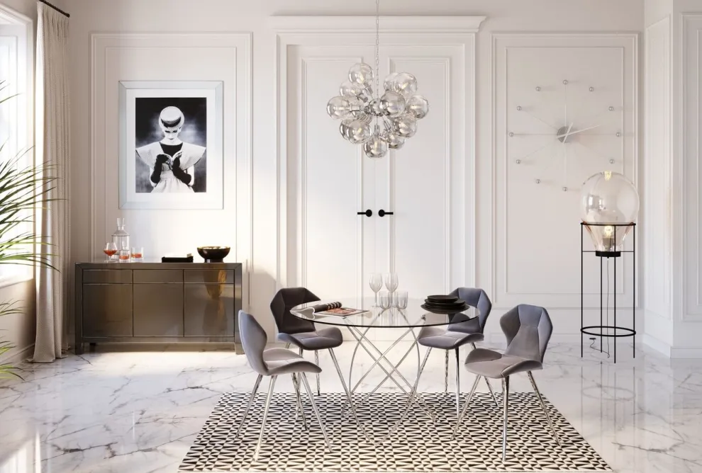 Wandklok Like Umbrella Balls Chroom