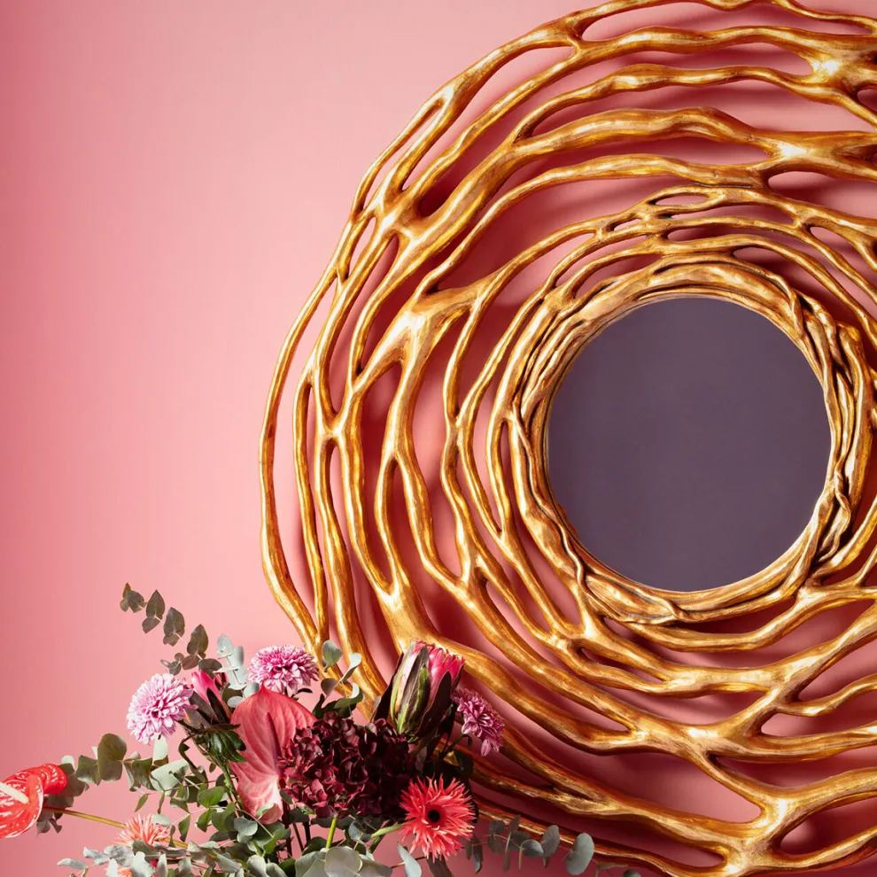 Wandspiegel Twiggy Gold Ø121cm