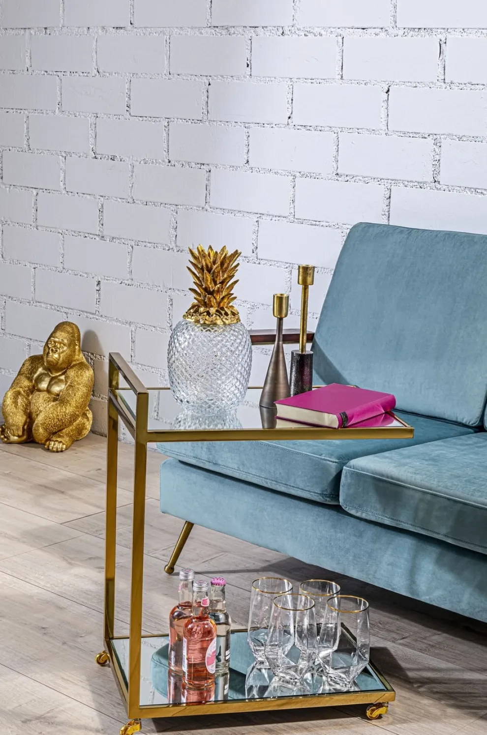 Waterglas Diamond Goud Rim