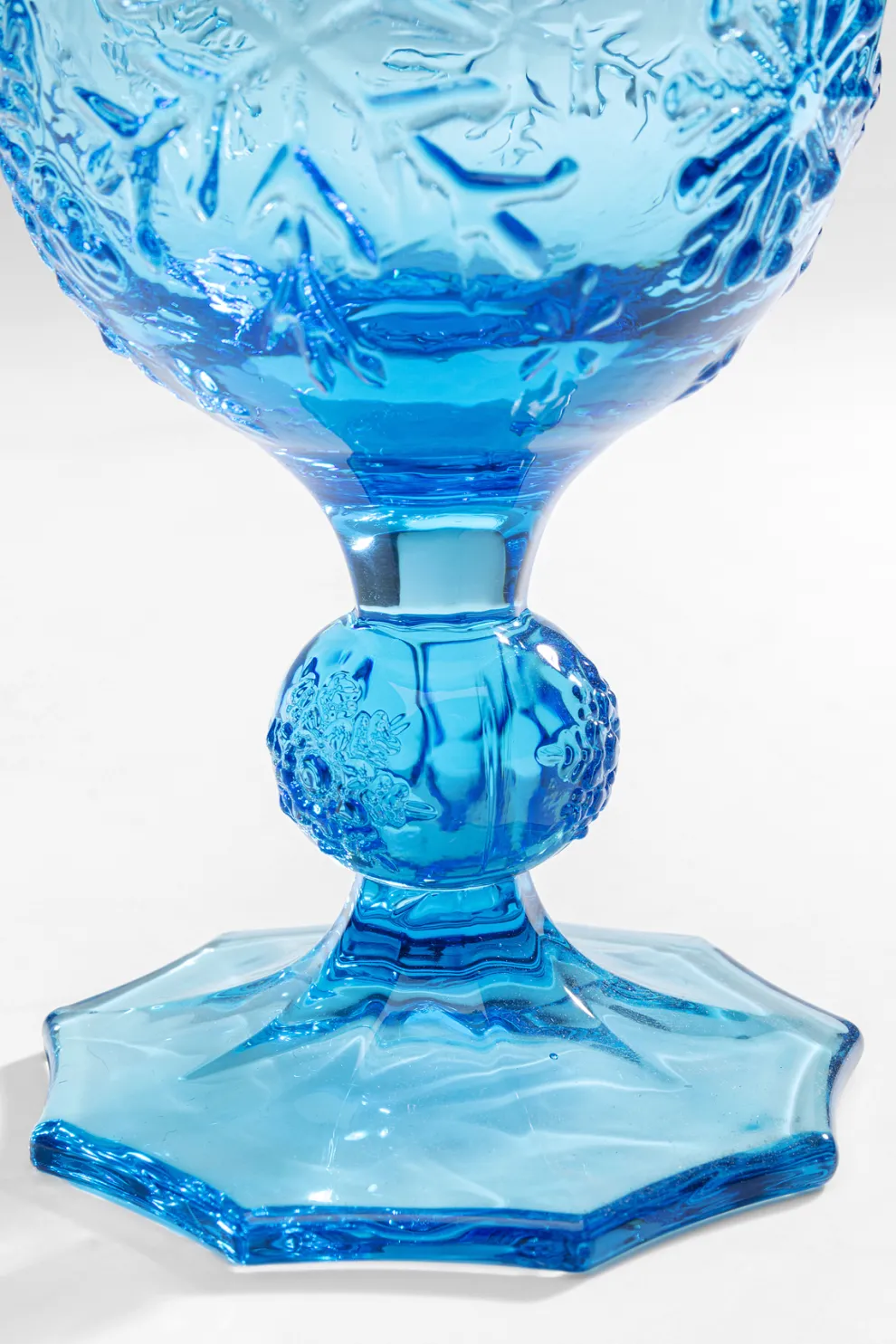 Wijnglas Ice Flowers Blue